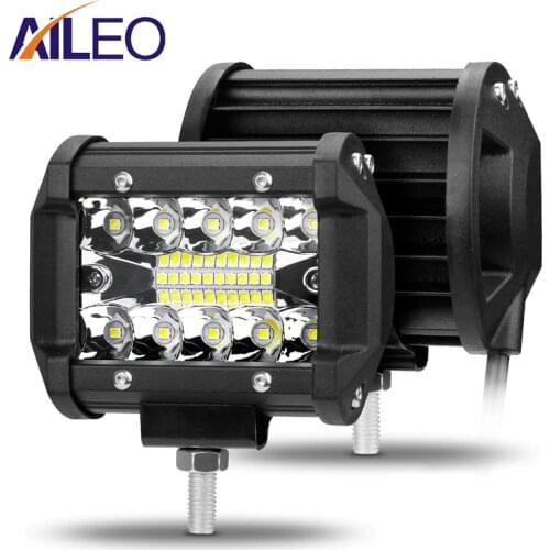 AILEO 4 inch LED Bar LED Work Light Bar for Driving Offroad Boat Car Tractor Truck 4x4 SUV ATV 12V 24V Rated 60W Actual 15W