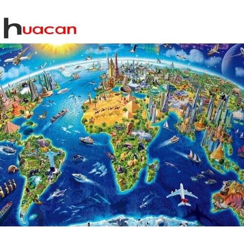 Huacan Earth Diamond Embroidery Cartoon Full Layout Diamond Mosaic Cross Stitch Kit Diamond Painting Home Decoration
