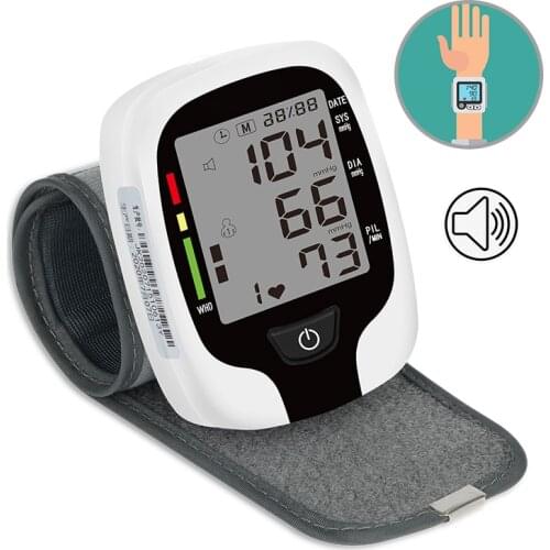 Wrist Automatic Blood Pressure Monitor With Voice Hypertension Measurem Convenient Electric Home Use Medical Health Machine