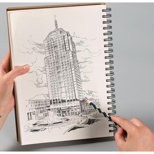 Kraft Paper Coil Sketchbook Diary Drawing Painting Small Soft Cover Blank Paper Notebook Memo Pad School Office Pads Stationery