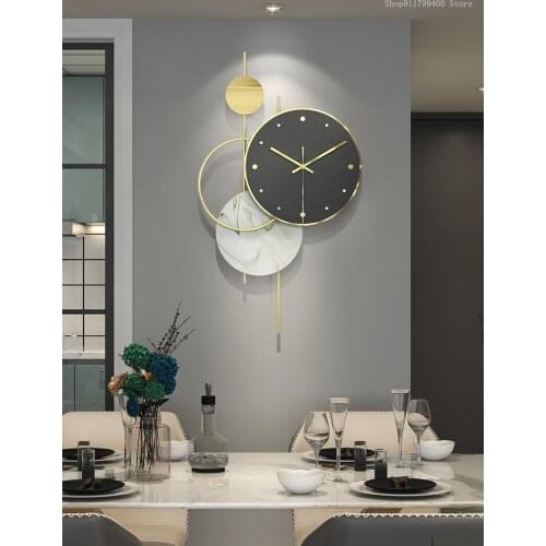 Clock hanging clock living room household fashion clock hanging wall simple modern net red Nordic personality creativity