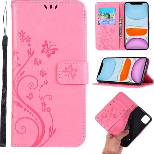 Butterfly wallet case cover For iPhone 11 12 Pro max SE 6 7 8 Plus X XR XS MAX PU Flip Leather Protective Phone Cover Phone Bags