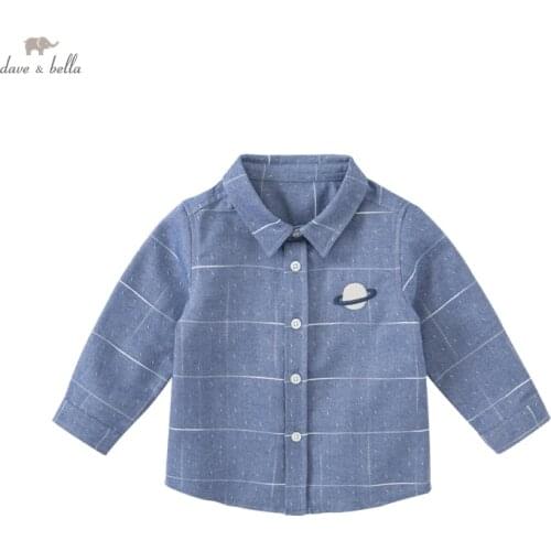 DBX18958 dave bella autumn fashion baby boys cartoon shirts infant toddler tops children high quality clothes