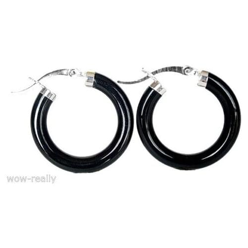 Design Generous Tibetan silver Black Marcasite Ring Earring