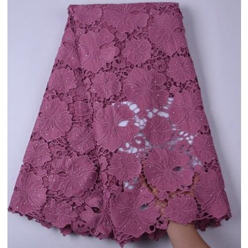 African Guipure Lace Fabrics 2019 High Quality Lace Nigerian French Tulle Lace Fabric For Dress French Cord Lace Fabric 1707