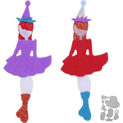 Cute Christmas Girl Metal Cutting Dies Scrapbooking Craft Dies For Stencils Embossing Paper Crads Making 2021 New