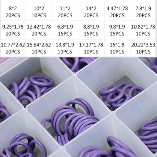 O Ring Set Seal Kit R134a R12 HNBR Rubber O-Rings Assortment For Car Automotive Air Conditioner A/C System Repair Tool
