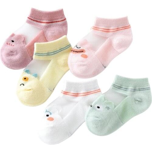 Girls Socks Mesh Style Baby Socks with Trendy Elastic Lace Flowers Summer New Arrival Wholesale 5 Pairs/Lot children socks