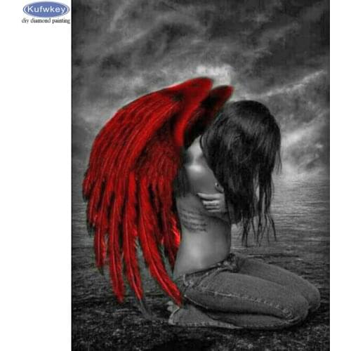 New 5d diamond painting dark angel stickers scenery full square round drill mosaic artwork 3d pictures diamond embroidery crafts