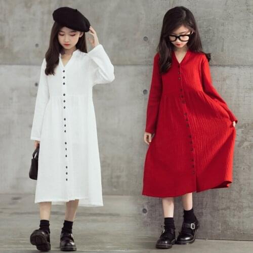 2021 Girls' Autumn Dress Korean New Small Stand Collar Large Swing Dress Long Sleeve Parent-Child Dress