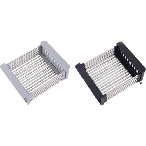 Kitchen Sink Drain Basket Stainless Steel Adjustable Telescopic Multi-Function Filter Sink Fruit Dish Rack