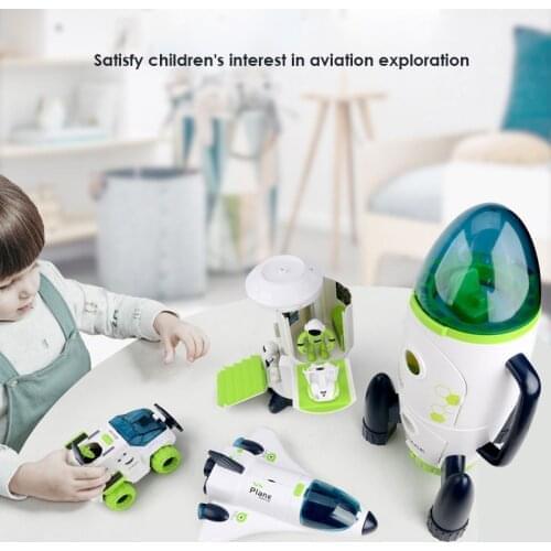 STEAM Montessori Education Astronaut Shuttle Space Station Rocket Aviation Series Kids Scientific Exploration Puzzle Acousto Toy