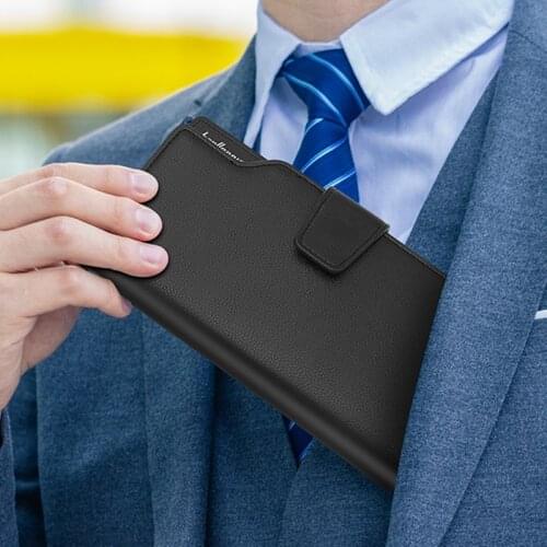 1pcs PU Mens Wallets Men Long Purse Wallet Male Clutch PU Leather Zippers Wallet Men Business Wallet Coin Purse