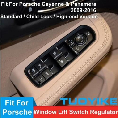 Car Styling Interior Driver Passenger Side Window Lift Switch Button Regulator Cover Trim For Porsche Cayenne Panamera 2009-2016