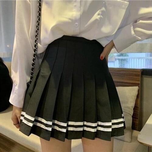 Preppy Skirt Women Stitching Navy Style A-line Skirt JK Uniform Mini Skirt Y2k youth Girl Harajuku Streetwear 2021 Dance Skirt