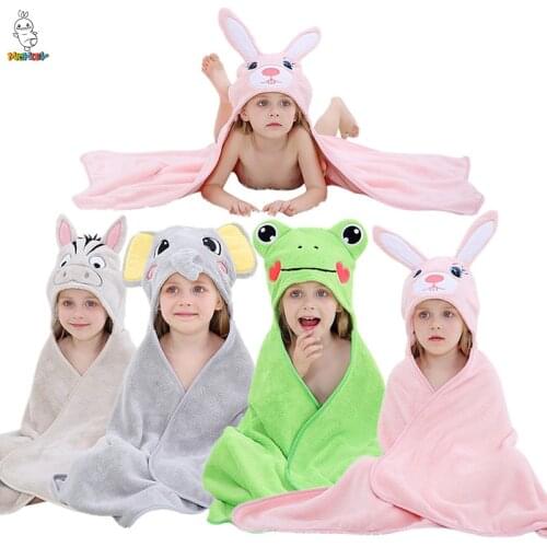 MICHLEY-0-7 Year Baby Robe Cartoon Hoodies Girl Boys Sleepwear Good Quality Bath Towels Kids Soft Bathrobe Pajamas