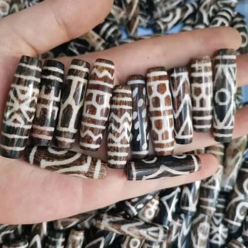 1pcs/lot high quality Bontic wood fossil beads Weathered pattern Tiger pattern King Kong Cultural heritage Jewelry Wholesale diy