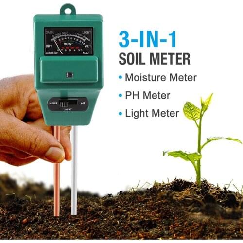 3 in 1 Plant Flowers Soil PH Tester Moisture Measuring humidity Light Meter Hydroponics Analyzer Gardening Detector Hygrometer