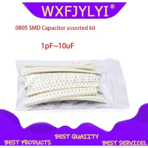 36values each 20pcs=720pcs 0805 SMD Capacitor assorted kit 1pF~10uF component diy samples kit 1PF 4.7PF 1NF 2.2NF 3.3NF 1UF 10UF