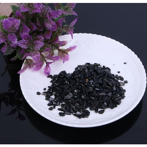 50g Natural Black Tourmaline Crystal Stones Gravel Polished Aquarium Plant Decor