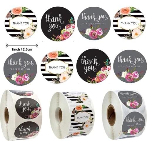 500 Pcs Thank You Stickers Seal Labels Flower Color Wedding Party Envelopes Seal Gift Box DIY Label Stickers