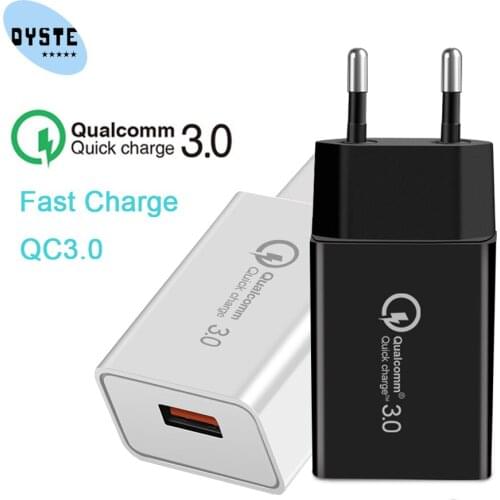 18W Quick Charge 3.0 Cell Phone USB Fast Charger For iPhone Samsung Huawei Charger Adapter Wall EU Plug porta celular para auto