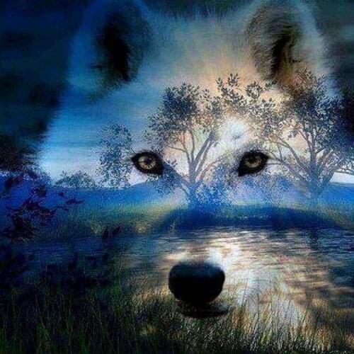 DIY 5D Diamond Painting Forest Wolf Head Diamond Mosaic Handmade Cross Stitch Kit Full Diamond Embroidery Rhinestones Picture