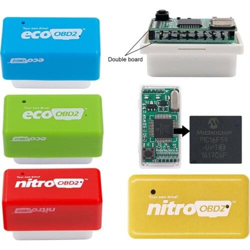 4 Colors EcoOBD2 NitroOBD2 Benzine Gasoline Cars ECU Chip Tuning Box Nitro OBD2 ECO OBD2 Diesel Save Fuel More Power