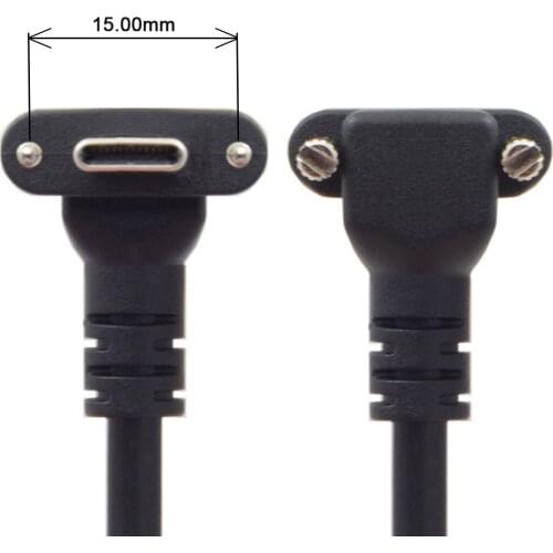 CY USB 3.1 Type-C Dual Screw Locking to USB3.0 Data GL3523 Repeater Cable 90 Degree for Camera Oculus Quest Link