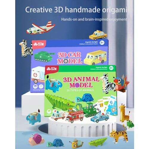 Color 3D Three-Dimensional Origami Paper-cut Childrens Making Diy Chinese And English Bilingual Parent-Child Interactive Toys