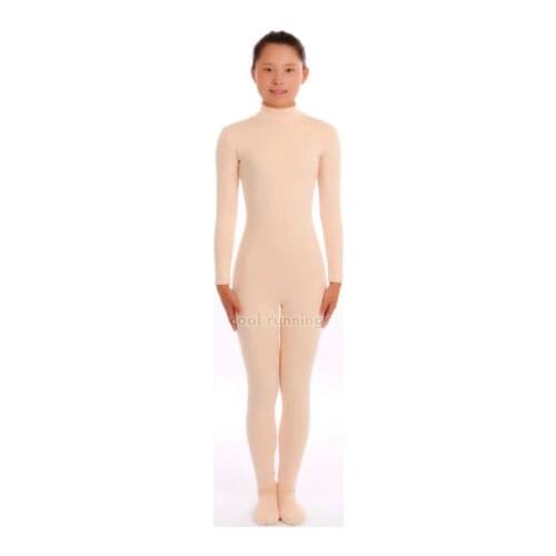 Kid Adult Nude/Flesh Unisex Spandex Skin Zentai Costumes Bodysuit Unitard leotard No Hood & Hands