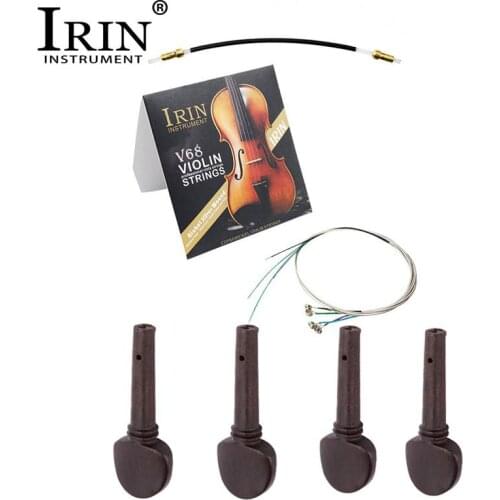 IRIN 3pcs Violin Kit Fiddle Set V68 Violin String+Ebony Tuning Pegs+Tail Rope Musical Instrument Replacement Spare Parts