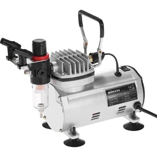 KKmoon AC-18 Professional Air Compressor Kit Hobby Paint Spray Gun Nail Art Sprayer Paint Sprayers with Braided Air Hose