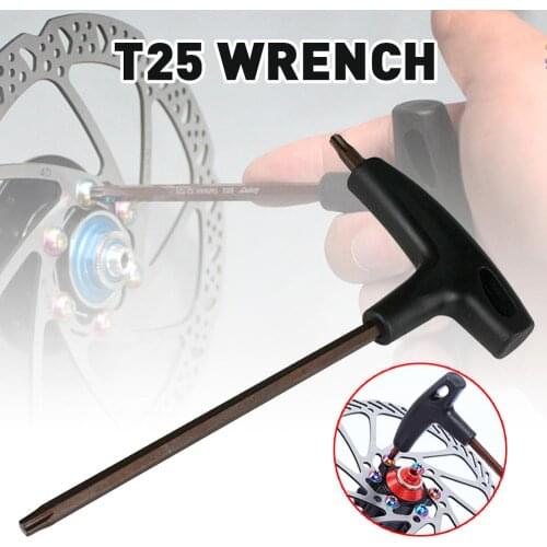 Bike T25 Torx Wrench Alloy Steel T-Shaped Handle Disc Screws Portable Heavy-Duty MTB Road Bike Repair Wrench Accessories
