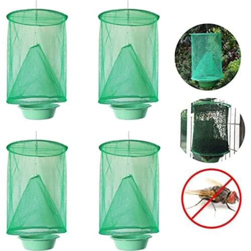 Fly Catcher Killer Pest Control Reusable Hanging Fly Trap Flytrap Cage Net Traps Garden Hanging Flycatcher for Dropshipping