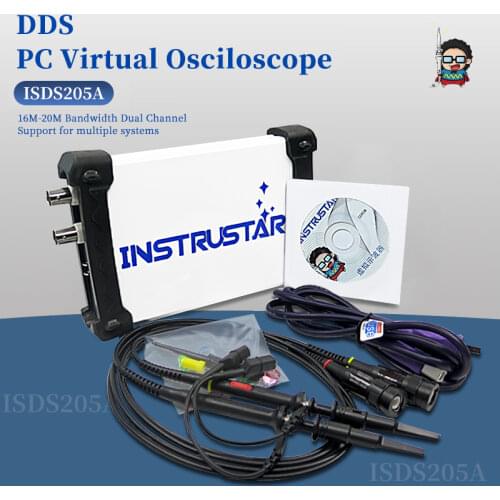 MDSO ISDS205A 3 IN 1 Multifunctional 20M Bandwidth Spectrum Analyzer+Data Recorder+PC USB Handed Virtual Digital Oscilloscope