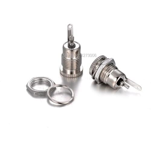 High Quality 2Pcs Mini DC30V 5A 5.5*2.1mm 2Pin Female Metal Power Supply Adapter Metal Jack Socket Plug Accessories Hot Sale