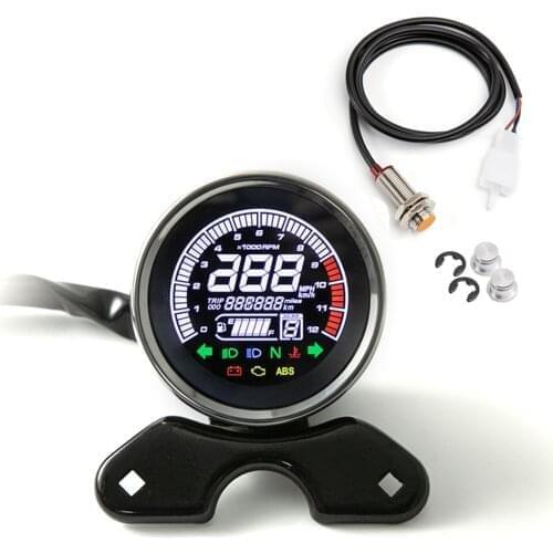 Multi-functional Gauges Instruments Motorcycle Digital Odometer Tachometer Fuel Level Speed Meter Indicator Led Round 12000rpm