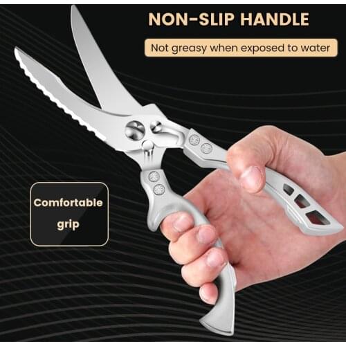 Stainless Steel Multifunctional Chicken Bones Scissors Chicken Duck Fish Cutter Shears Kitchen Shears Food Scissors