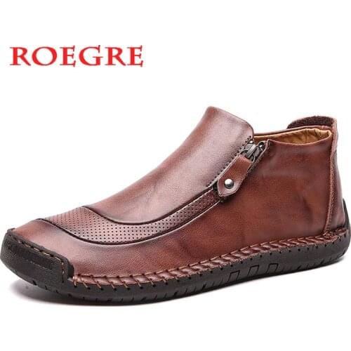 Winter New Men Keep Shoes High Quality Mens Leather Shoes Ankle Boots Man Snow Boots Comfortable Moccasins Shoes Big Size 48