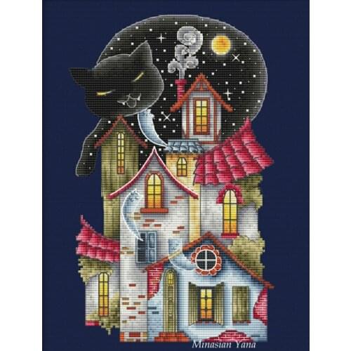 Cats dream 26-36 cross stitch kit aida fabric 18ct 14ct canvas cotton thread embroidery kits