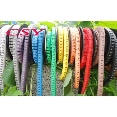 200pcs /set EC-3 10.0mm2 10 different number and color 0-9 cable marker set