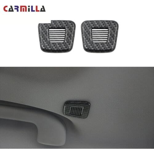 2Pcs/Set Car Carbon Fiber Roof Microphone Speaker Frame Cover Sticker ABS Chrome Covers for Jeep Compass 2th 2017-2020