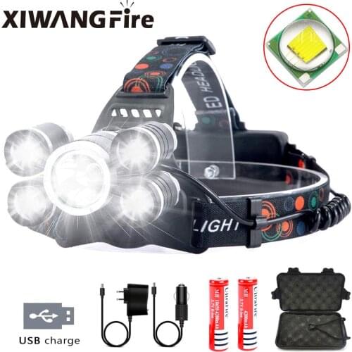 Headlamp Rechargeable LED Headlight 4 Modes, LED Waterproof Work Headlight, Brightest Flashlight ,for Camping,Hiking, Fishing