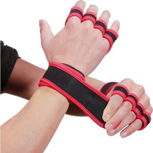 New 1 Pair Weight Lifting Training Gloves Women Men Fitness Sports Body Building Gymnastics Grips Gym Hand Palm Protector Gloves