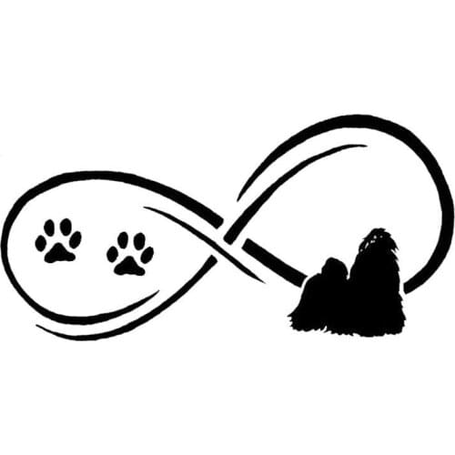 New 17.8*8.9CM Tzu Shih Pet Dog Paw Print Stickers Fashion Vinyl Decal window Styling Decoration