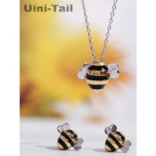 New 925 Sterling Silver Jewelry Wholesale Korean Fashion Cute Bee Exquisite Creative Female Personality Pendant Necklace