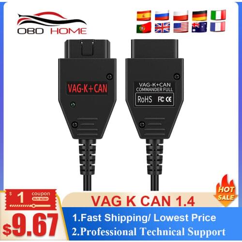 OBD2 For VAG K+CAN Commander 1.4 with FTDI FT232RL PIC18F258 Chip OBD2 Diagnostic Interface Cable for VW for AUDI for SEAT