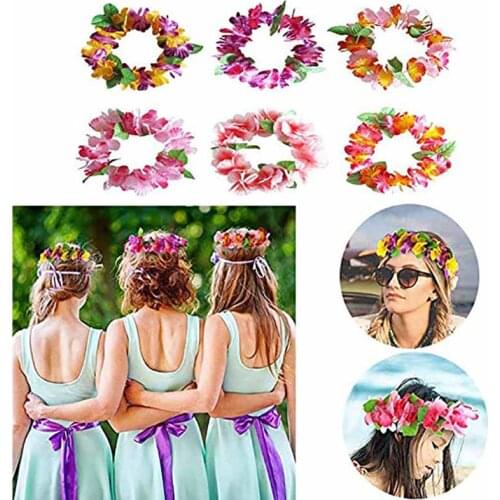Flower Headband Headpiece Hawaiian Luau Beach pool wedding Birthday bridal shower Bachelorette Hen party team bride tribe favor