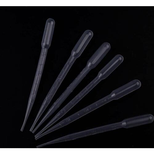 100 Pieces 3ml Transparent Pipettes Disposable Safe Plastic Eye Dropper Transfer Graduated Pipettes For Resin Silicone Mold